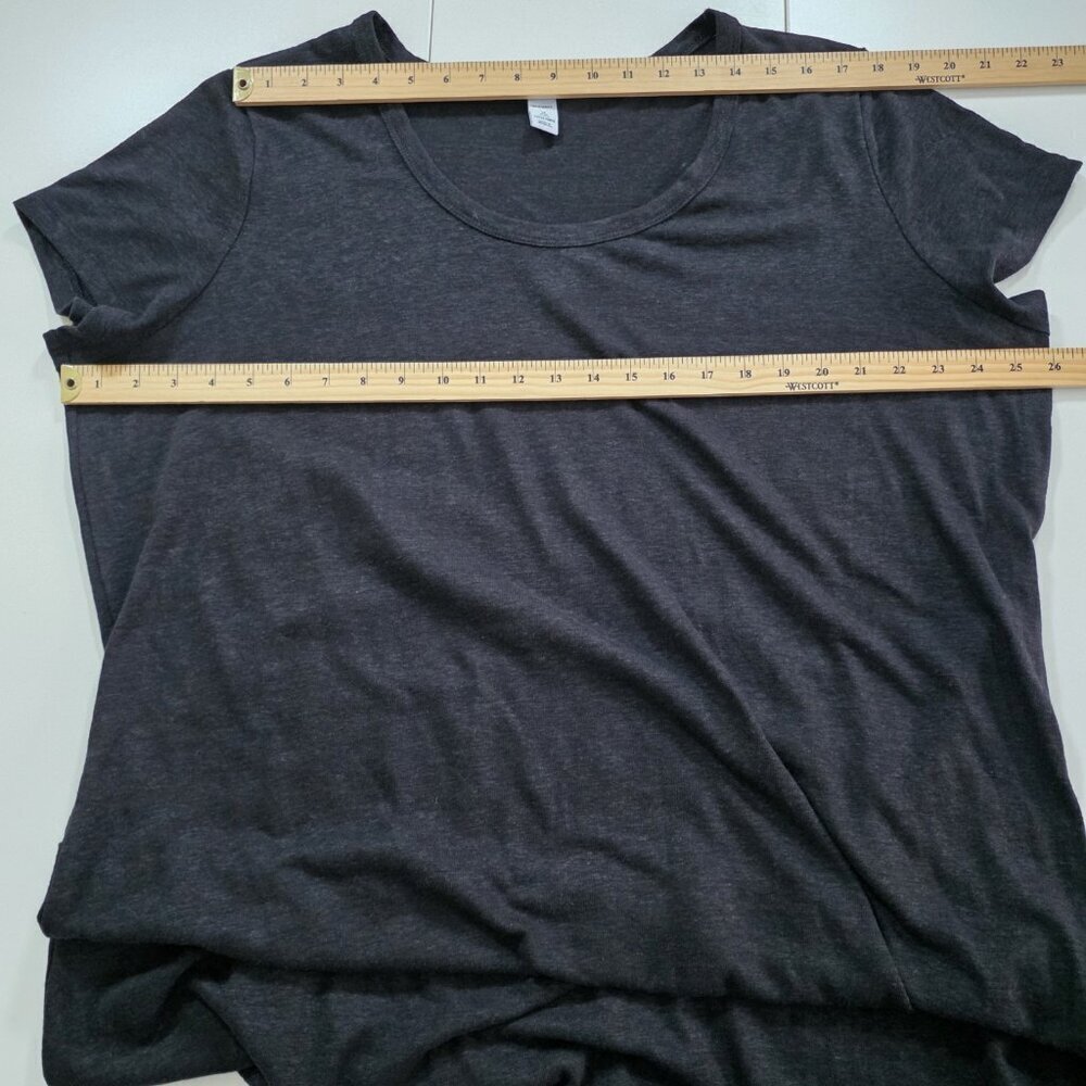 Old Navy T Shirt Maxi Dress 3X Black SS Linen Blend Slits Pullover Goth Cottage - Picture 4 of 15
